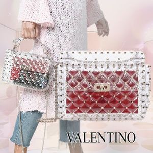 VALENTINO  SOCKSTUD SPIKE MEDIUM CHAIN BAG